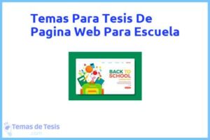Tesis de Pagina Web Para Escuela: Ejemplos y temas TFG TFM