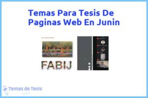 Tesis de Paginas Web En Junin: Ejemplos y temas TFG TFM