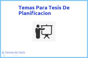 Tesis de Planificacion: Ejemplos y temas TFG TFM