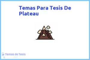 Tesis de Plateau: Ejemplos y temas TFG TFM