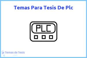 Tesis de Plc: Ejemplos y temas TFG TFM