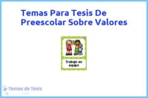Tesis de Preescolar Sobre Valores: Ejemplos y temas TFG TFM