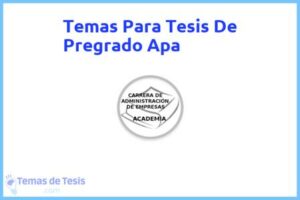 Tesis de Pregrado Apa: Ejemplos y temas TFG TFM