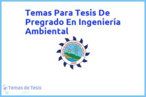Tesis de Pregrado En Ingeniería Ambiental: Ejemplos y temas TFG TFM