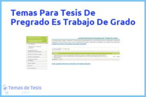 Tesis de Pregrado Es Trabajo De Grado: Ejemplos y temas TFG TFM