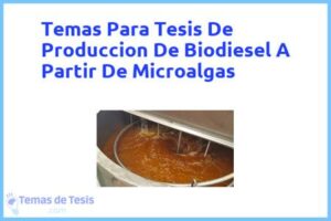 Tesis de Produccion De Biodiesel A Partir De Microalgas: Ejemplos y temas TFG TFM