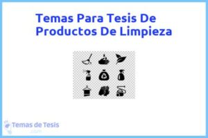 Tesis de Productos De Limpieza: Ejemplos y temas TFG TFM