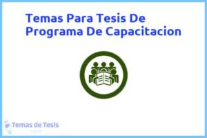 Tesis de Programa De Capacitacion: Ejemplos y temas TFG TFM