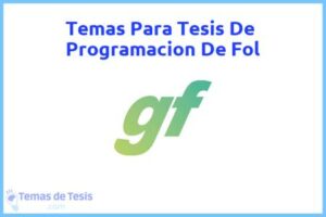 Tesis de Programacion De Fol: Ejemplos y temas TFG TFM