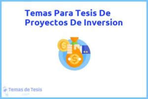 Tesis de Proyectos De Inversion: Ejemplos y temas TFG TFM