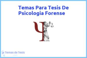 Tesis de Psicologia Forense: Ejemplos y temas TFG TFM