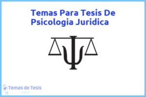 Tesis de Psicologia Juridica: Ejemplos y temas TFG TFM