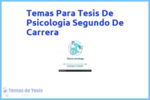 Tesis de Psicologia Segundo De Carrera: Ejemplos y temas TFG TFM