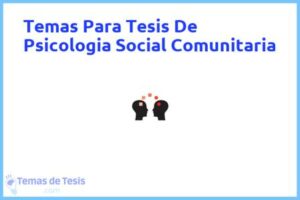 Tesis de Psicologia Social Comunitaria: Ejemplos y temas TFG TFM