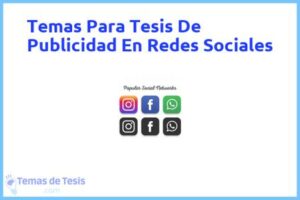 Tesis de Publicidad En Redes Sociales: Ejemplos y temas TFG TFM