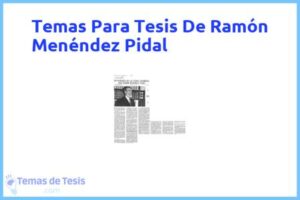 Tesis de Ramón Menéndez Pidal: Ejemplos y temas TFG TFM