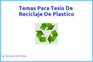 Tesis de Reciclaje De Plastico: Ejemplos y temas TFG TFM