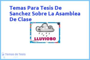 Tesis de Sanchez Sobre La Asamblea De Clase: Ejemplos y temas TFG TFM