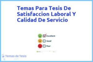 Tesis de Satisfaccion Laboral Y Calidad De Servicio: Ejemplos y temas TFG TFM