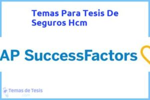 Tesis de Seguros Hcm: Ejemplos y temas TFG TFM
