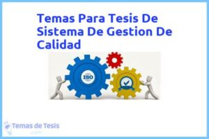 Tesis de Sistema De Gestion De Calidad: Ejemplos y temas TFG TFM