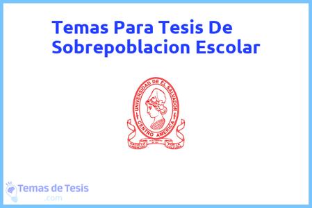 Tesis de Sobrepoblacion Escolar: Ejemplos y temas TFG TFM
