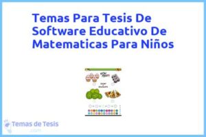 Tesis de Software Educativo De Matematicas Para Niños: Ejemplos y temas TFG TFM