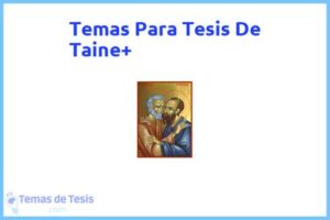 Tesis de Taine+: Ejemplos y temas TFG TFM