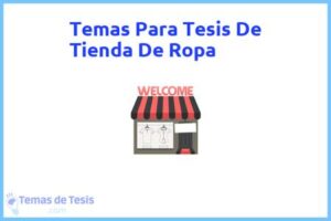 Tesis de Tienda De Ropa: Ejemplos y temas TFG TFM