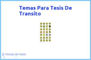Tesis de Transito: Ejemplos y temas TFG TFM