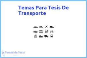Tesis de Transporte: Ejemplos y temas TFG TFM