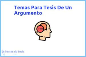 Tesis de Un Argumento: Ejemplos y temas TFG TFM
