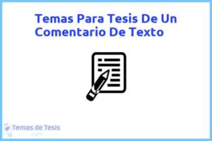 Tesis de Un Comentario De Texto: Ejemplos y temas TFG TFM