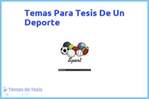 Tesis de Un Deporte: Ejemplos y temas TFG TFM