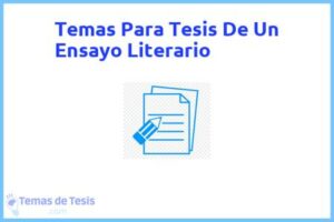 Tesis de Un Ensayo Literario: Ejemplos y temas TFG TFM