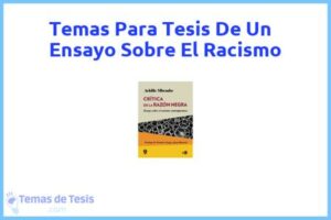 Tesis de Un Ensayo Sobre El Racismo: Ejemplos y temas TFG TFM