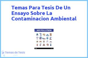 Tesis de Un Ensayo Sobre La Contaminacion Ambiental: Ejemplos y temas TFG TFM