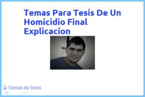 Tesis de Un Homicidio Final Explicacion: Ejemplos y temas TFG TFM