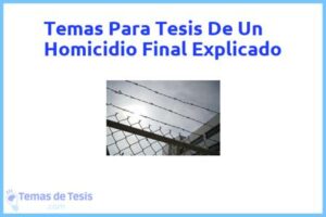 Tesis de Un Homicidio Final Explicado: Ejemplos y temas TFG TFM