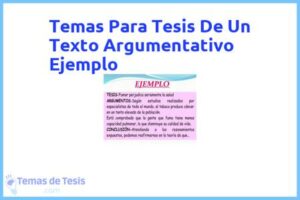 Tesis de Un Texto Argumentativo Ejemplo: Ejemplos y temas TFG TFM
