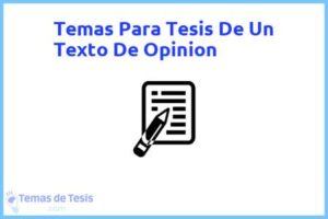 Tesis de Un Texto De Opinion: Ejemplos y temas TFG TFM