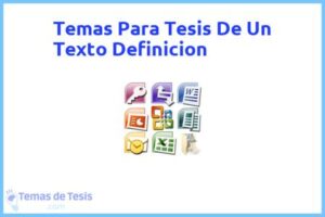 Tesis de Un Texto Definicion: Ejemplos y temas TFG TFM