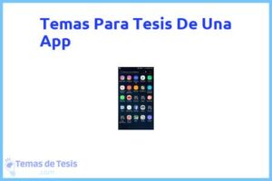 Tesis de Una App: Ejemplos y temas TFG TFM