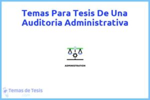 Tesis de Una Auditoria Administrativa: Ejemplos y temas TFG TFM
