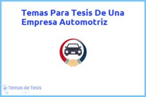 Tesis de Una Empresa Automotriz: Ejemplos y temas TFG TFM