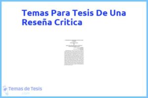 Tesis de Una Reseña Critica: Ejemplos y temas TFG TFM