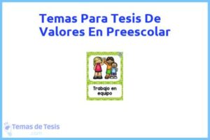 Tesis de Valores En Preescolar: Ejemplos y temas TFG TFM