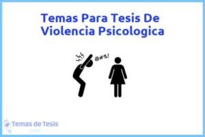 Tesis de Violencia Psicologica: Ejemplos y temas TFG TFM