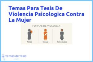 Tesis de Violencia Psicologica Contra La Mujer: Ejemplos y temas TFG TFM